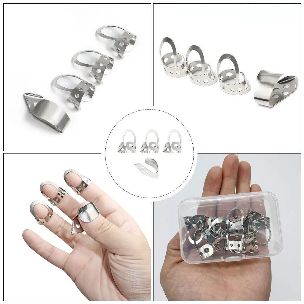 1 مجموعة 1 مجموعة النحاس البانجو يختار المعادن فنجر يختار ل الغيتار القيثارة قابل للتعديل الإبهام اختيار مريح دائم أداة عزف موسيقى #1