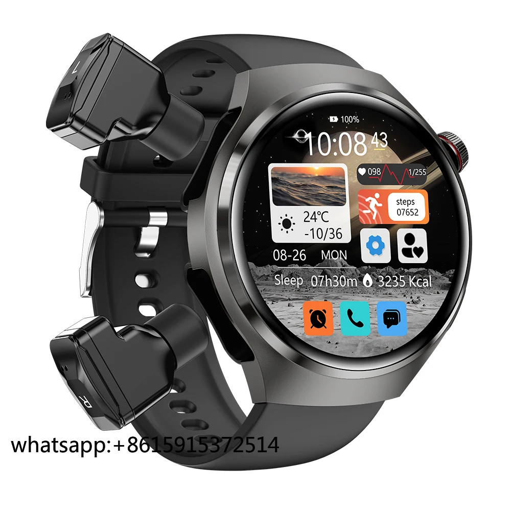 TLCRETE 2025 DK56 الرجال النساء 2 في 1 Smartwatch BT Call جهاز تعقب للياقة البدنية 1.53 ''شاشة رياضية Relojes سماعة ساعة ذكية مع أذن