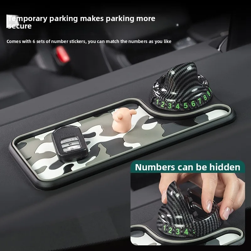 Phone stand anti-slip pad Car dashboard accessories,  non-slip mat, holder, carbon fiber pattern, phone for moving the car