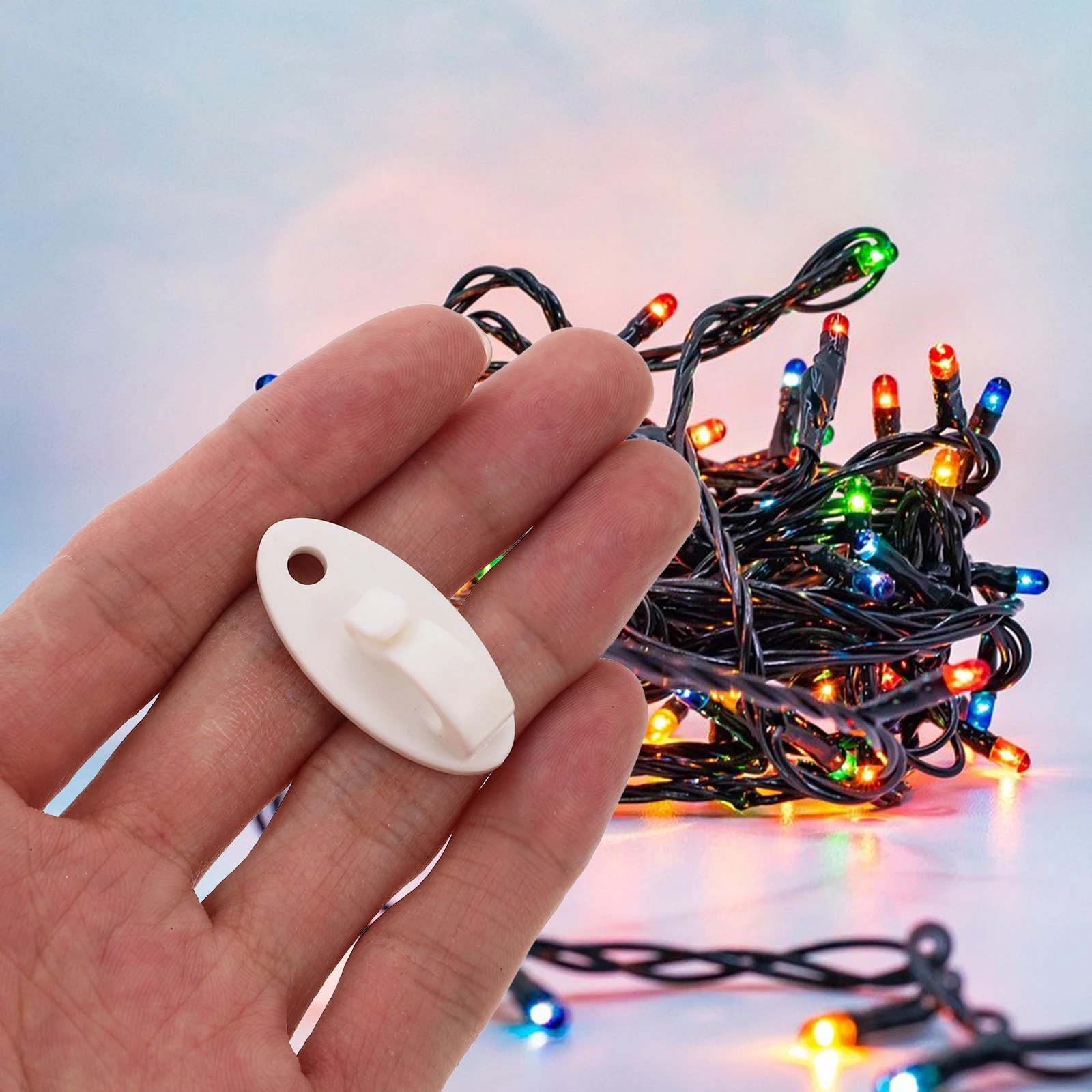 

12 Pcs Lighting Hooks String Light Clips Plastic Mounting Hooks for Wall Decor Plant Hangers Outdoor Furniture Accessories