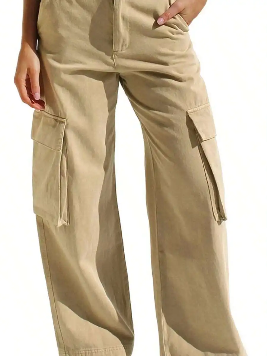 

Women Multi-Pocket Loose Cargo Pants Casual Workwear Trousers