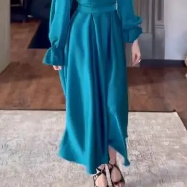 

2025 Autumn High Waist Women's Clothing Elegant Long Dress Temperament Commuting Female Fashion A-Line Party Dresses