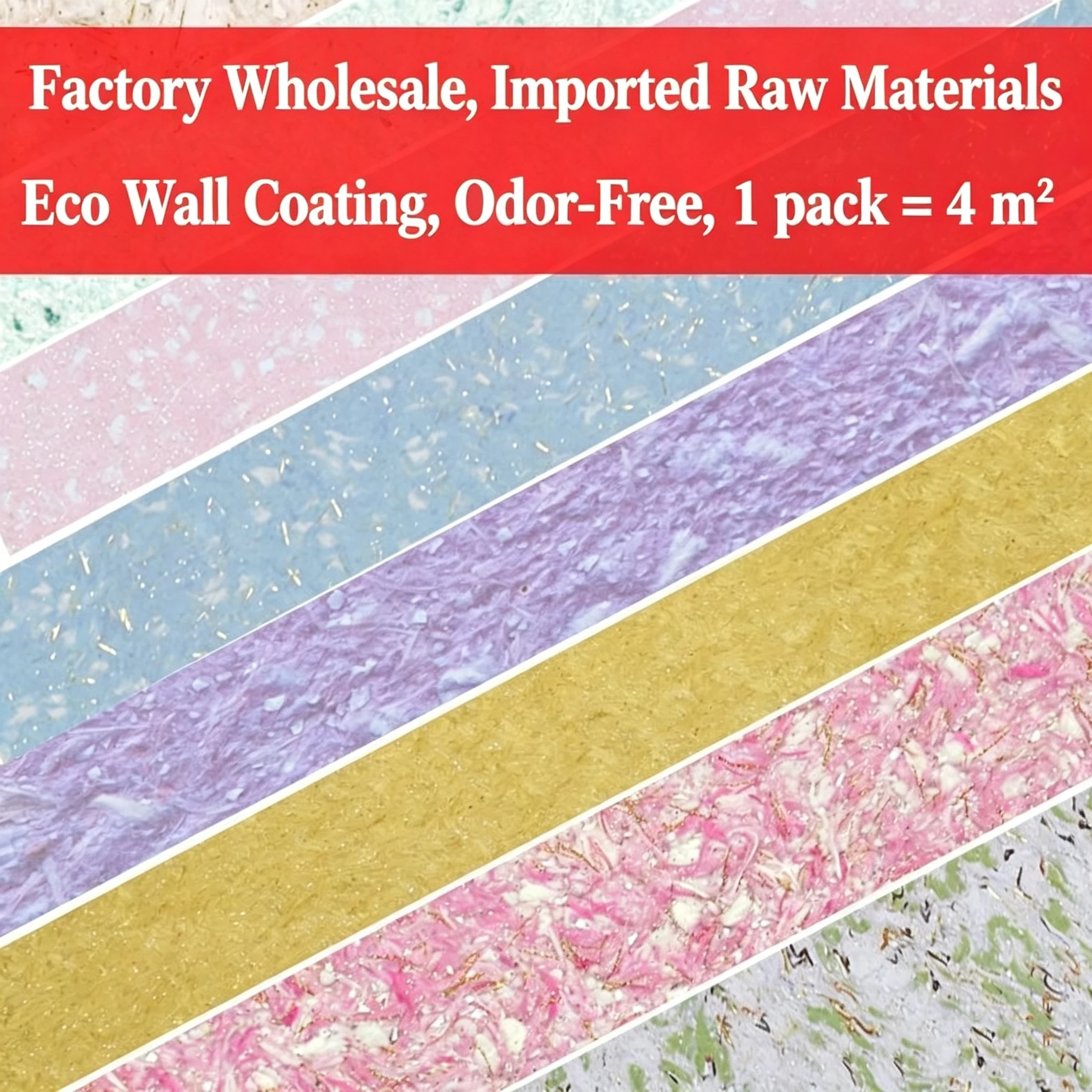 Plant Fiber Wall Coating DIY Wall Finish Odor‑Free Embossed Texture Wall Covering for Bedroom Living Room Old House Renovation
