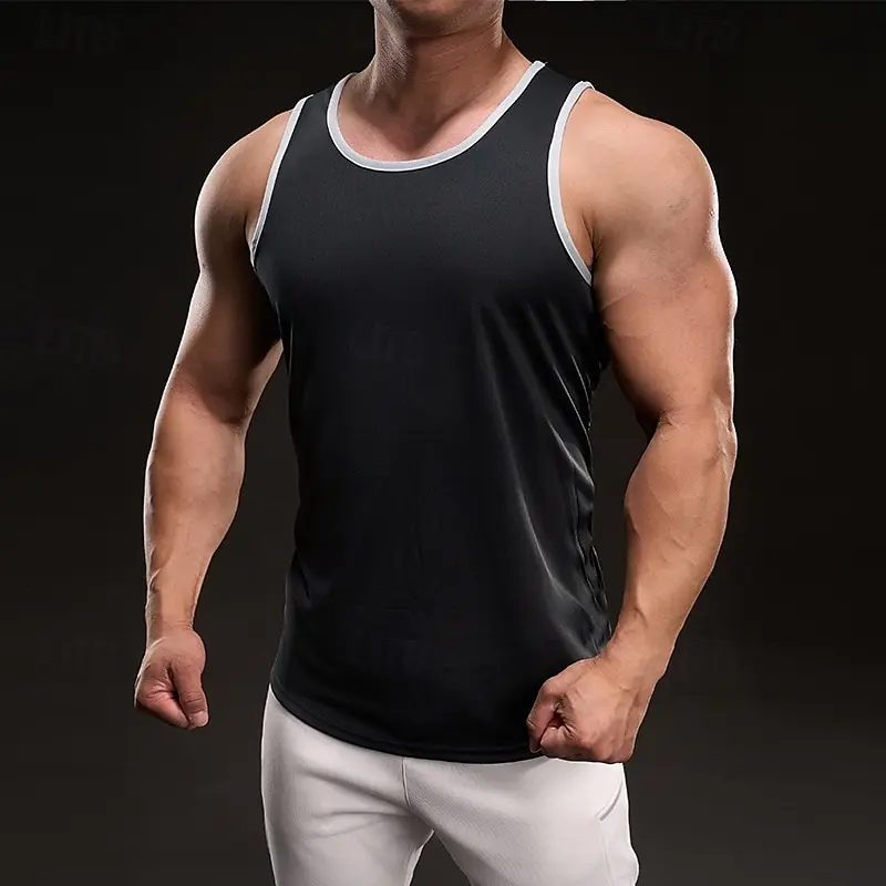 

Simple Solid Color Men's Tank Top Casual Breathable Sleeveless Shirt Fashion Gym T-shirt Man Summer Outdoor Run Tee Fitness Vest