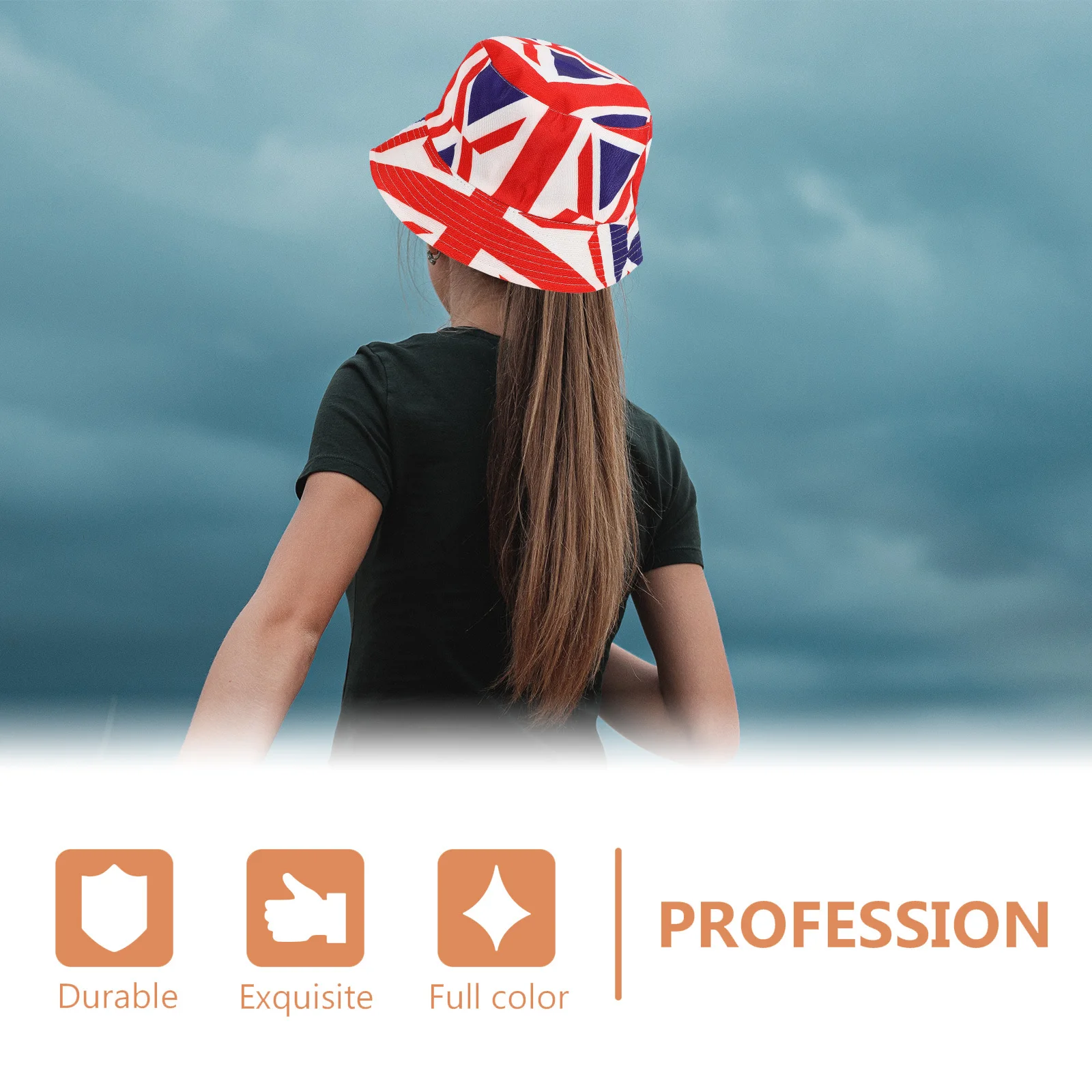 

British Flag Bucket Hat UK Cotton Small Size Sun Protection Beach Travel Outdoor Sports Wide Brim Crochet Fisherman Cap