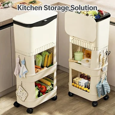 

Кухонная мусорная корзина 2026: новая, большая, передвижная, двухслойная, высокая, многофункциональная подставка без необходимости наклоняться