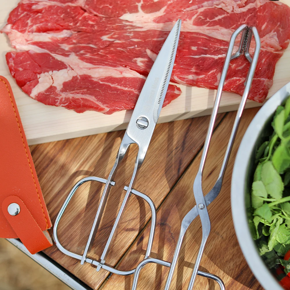 All Steel Scissors Outdoor Meat Handling Multifunctional Kitchen Removable Korean Bbq Scissors Kitchen Supplies & Tools