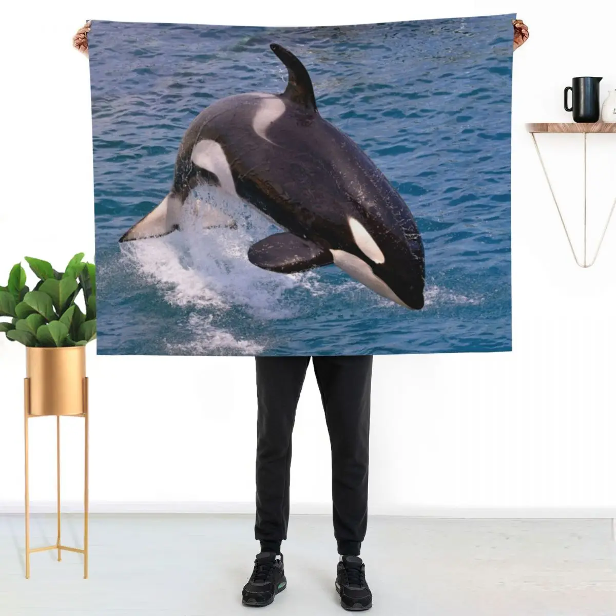 Killer whale orca jumping Throw Blanket Decoratives decorative for sofa Heavy valentine gift ideas Kid'S Blankets