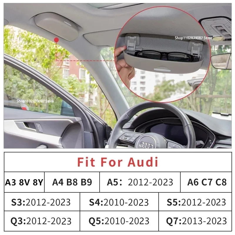 Soporte para estuche de gafas de sol, accesorios para Interior de automóvil para Audi A3, 8V, 8Y, A4, B8, B9, A5, A6, C7, C8, A7, A8, Q3, Q5, Q7,