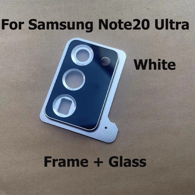 New Back Camera Lens Rear Camera Glass Cover With Frame Holder Glue Sticker Adhesive For Samsung Galaxy Note 20 Note20 Ultra