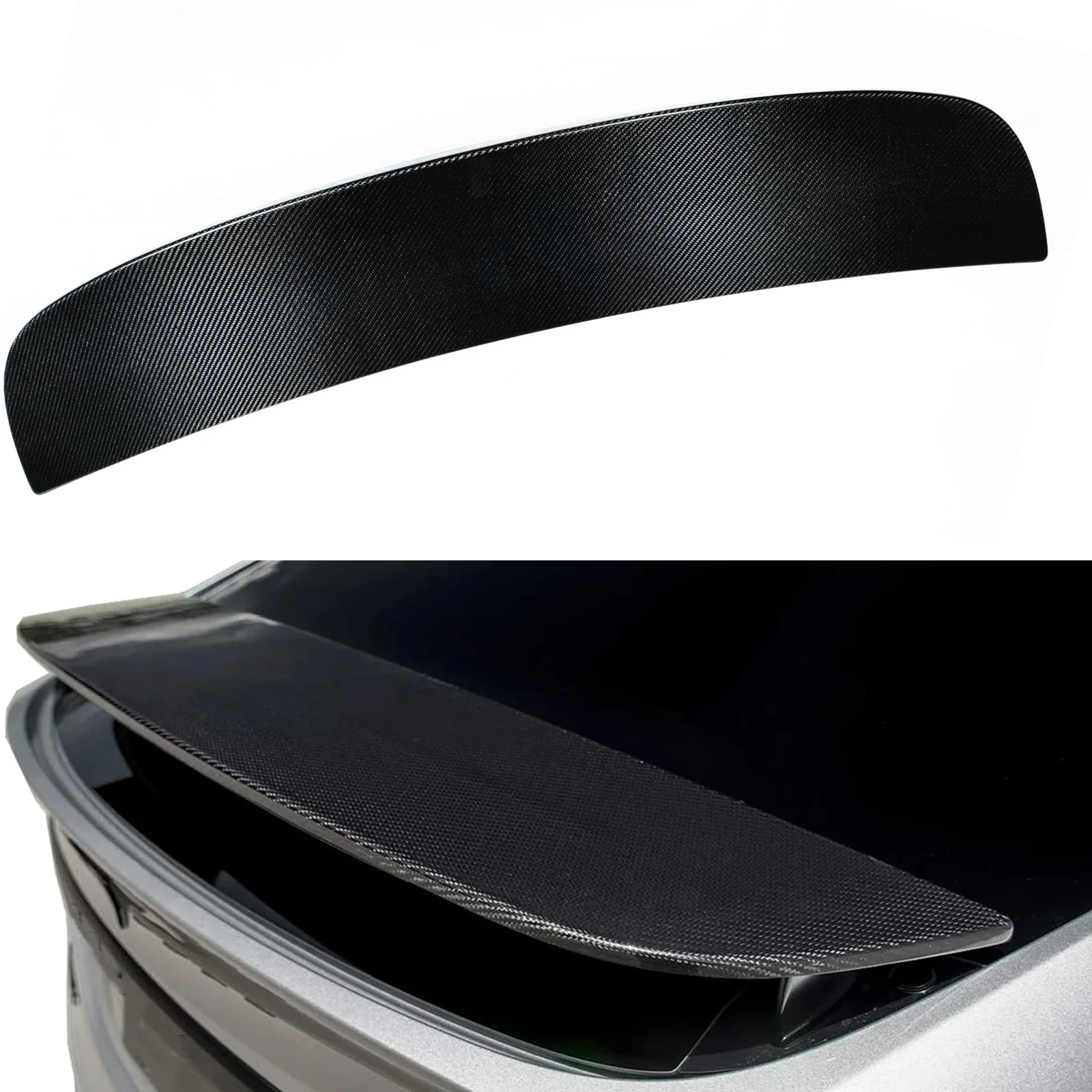 

For Tesla Model X 2017-2019 Rear Trunk Spoiler Wing Lip Real Carbon Fiber Tailgate Lid Window Trim Splitter Decklid Panel Plate