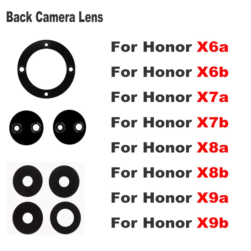 1PCS For Huawei Honor X6a X6b X7a X7b X8a X8b X9a X9b Back Camera Lens Glass Rear Lens Cover with Ahesive Sticker Replacament