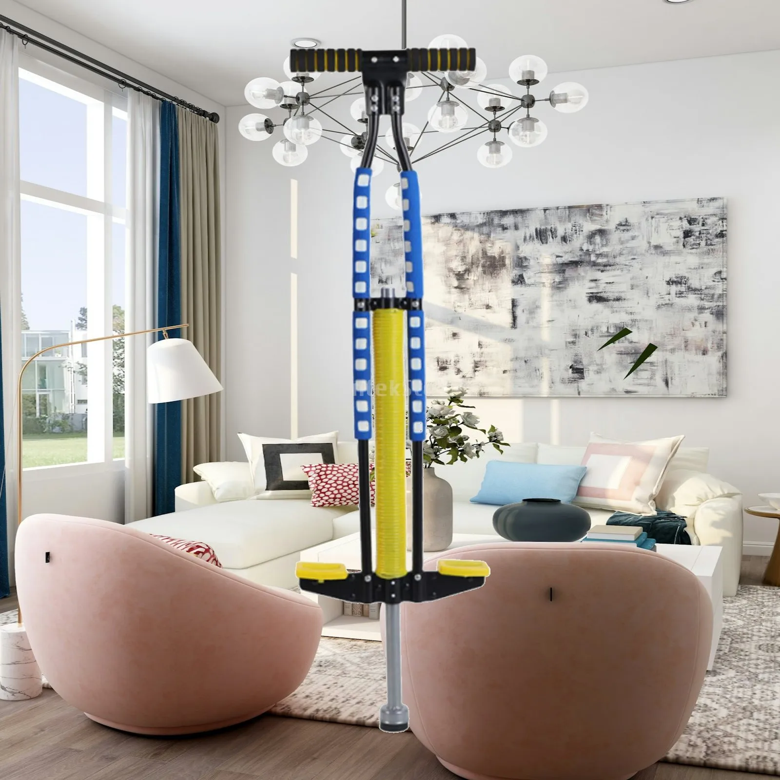 Foam Pogo Stick for Beginners Boys Girls Ergonomic Grip Stainless Non Slip Quiet Bounce Toy for Indoor Outdoor Play Exercise