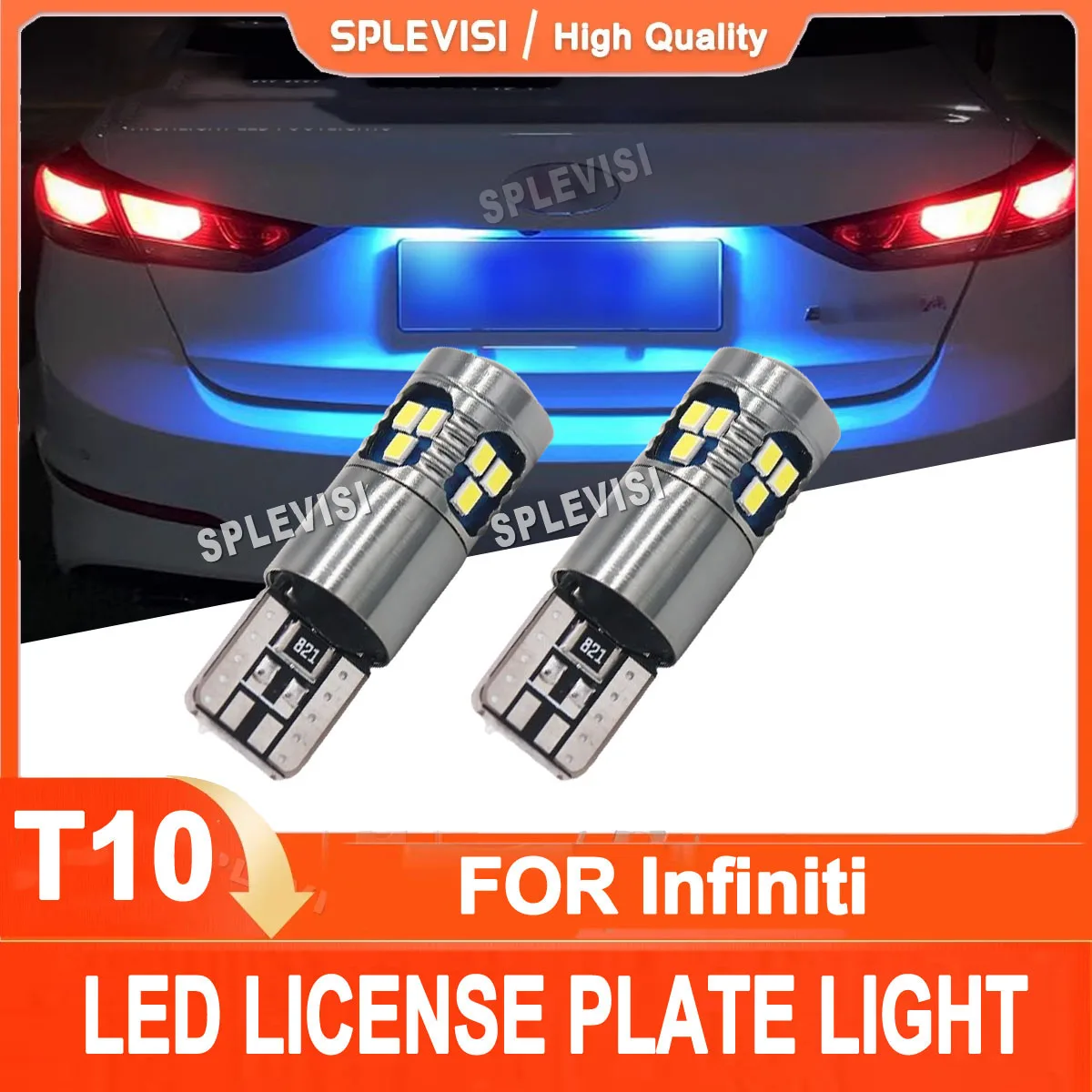 2x T10 LED License Plate Light Bulbs Replace Ice blue white red For Infiniti  Q40 Q50 Q60 Q70 QX56 QX50 QX60 QX70 QX80 FX35