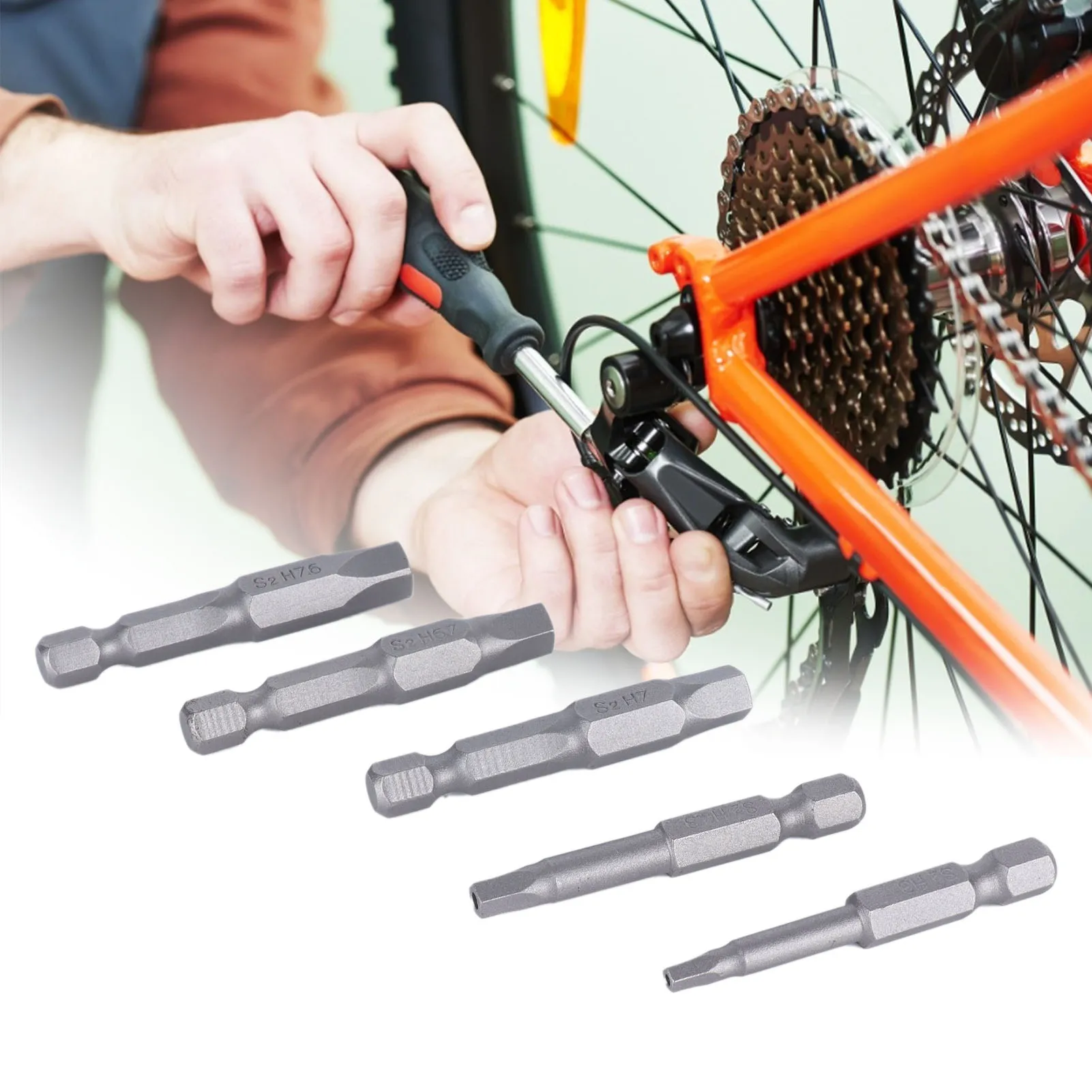5Pcs Pentagonal Screwdriver Bit With Hole 1/4\'\' Shank Hex Wrench Magnetic Socket Hand Electric Screwdriver Drill Head Hand Tool