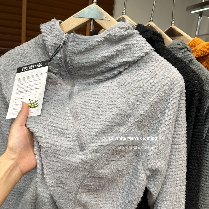 Lightweight Outdoor Hoodie Couple Style Autumn Men Women Mountain Series P Fluffy Lined Base Shirt Fashionable Sweatshirt - view 4
