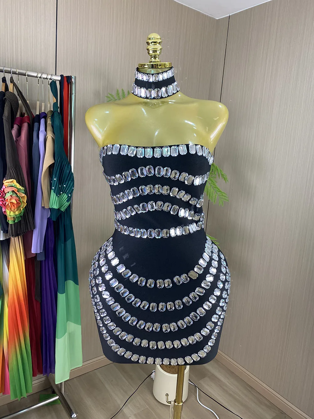 Stylish Beaded Celebrity-Style Evening Gown – Sexy, Form-Fitting Party & Clubwear-GZXX1173