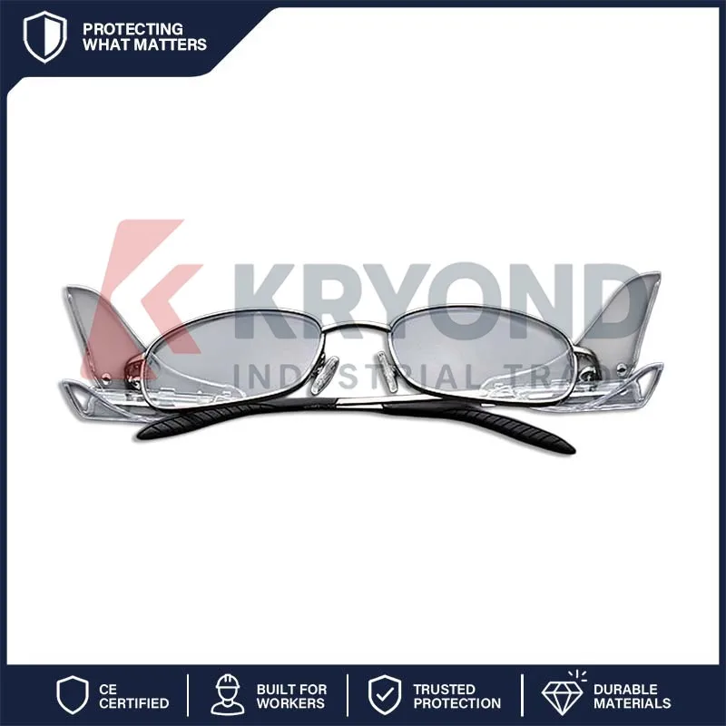 Gafas de Seguridad con Marco Metálico BASTO PF003, Protección Óptica, Anti-Impactos, Anti-Polvo, para Taller, Fábrica, Lentes Graduadas