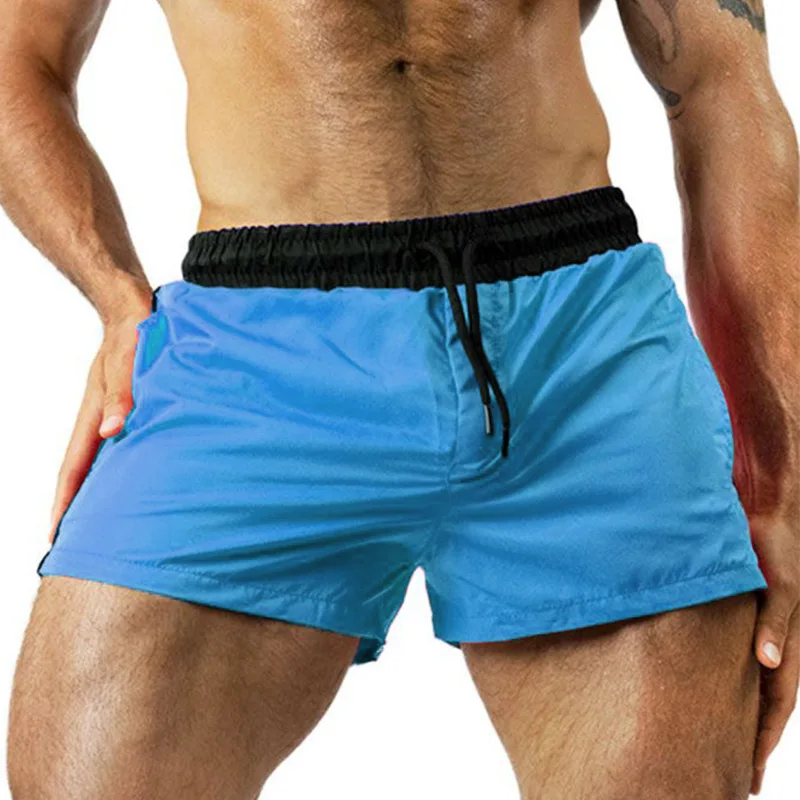 Summer men's sports and leisure shorts lightweight breathable quick-drying colour blocking shorts non-elastic beach