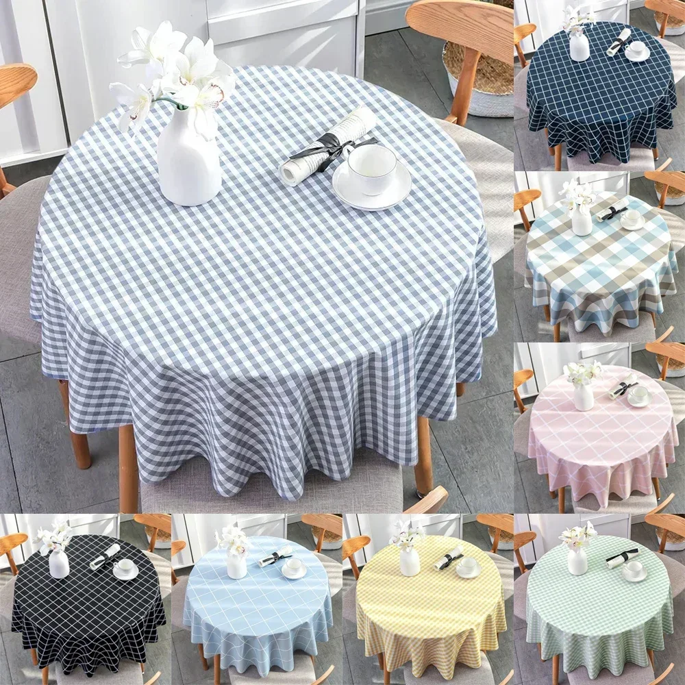 1PC Round Tablecloth with Floral Plant Waterproof Colored Dining Table Cover Multi-purpose 90/120/140cm Sunflower Tablecloth