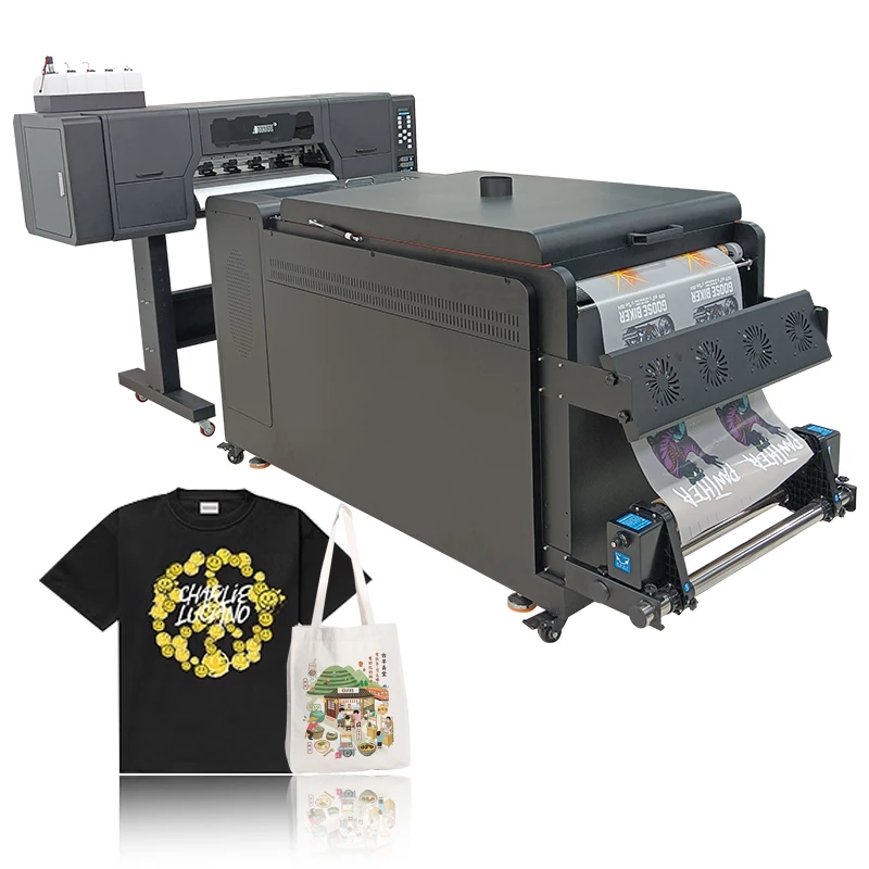 Inkjet A1 DTF printer 60cm 4 I3200 Printheads Roll to Roll Printer with Auto cycle Powder Shaker and smoke purifier