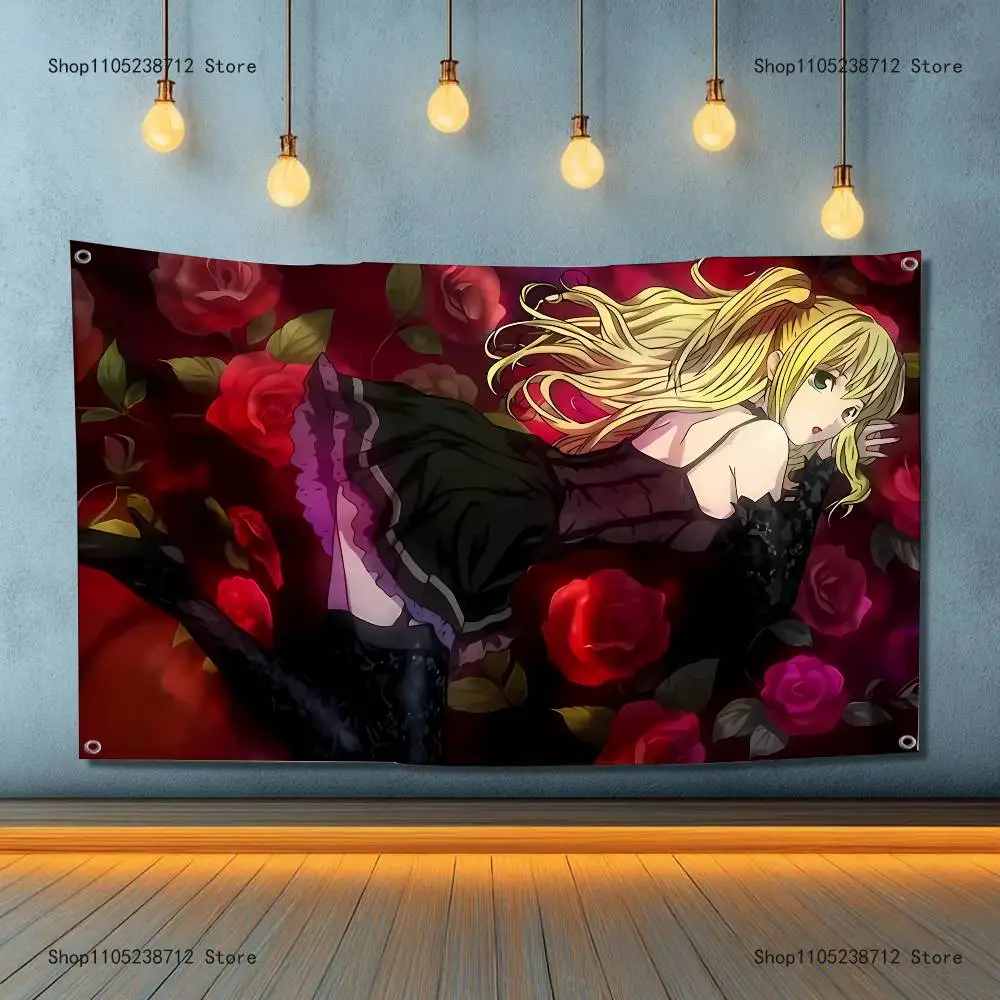 الكلاسيكية أنيمي D-الموت N-ملاحظات عالية الجودة العلم نسيج راية غرفة نوم غرفة المعيشة بار ديكورات للحفلات الاستخدام في الهواء الطلق