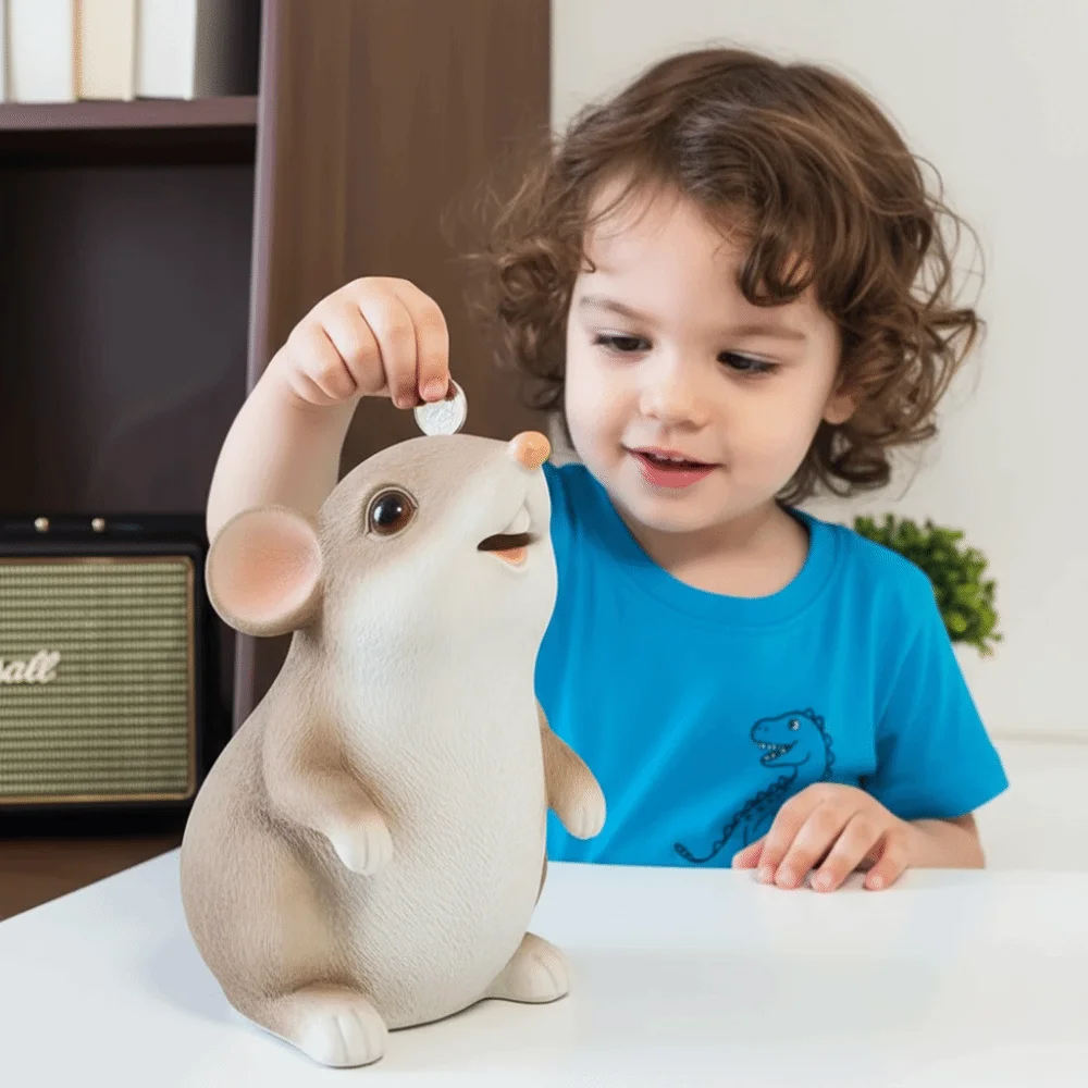 Jaar van de Rat Muis Spaarpot Geldbank Cartoon Dier Sculptuur Muntbesparende Doos Rubber Kinderen Geschenkbesparende Doos Kinderspeelgoed