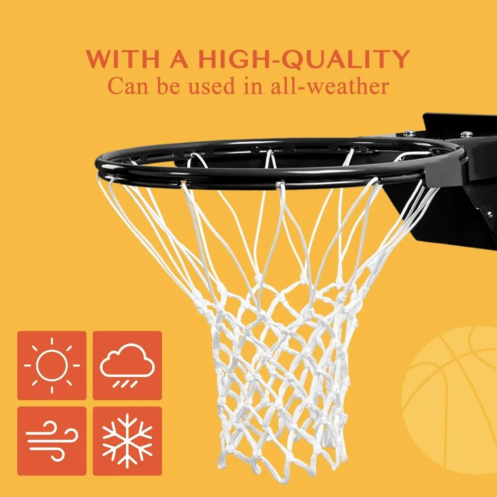 Robuuste 18-inch basketbalrand met 5/8 inch stalen flex-ring - professionele kwaliteit, officiële gamestandaard, geschikt voor de meeste palen