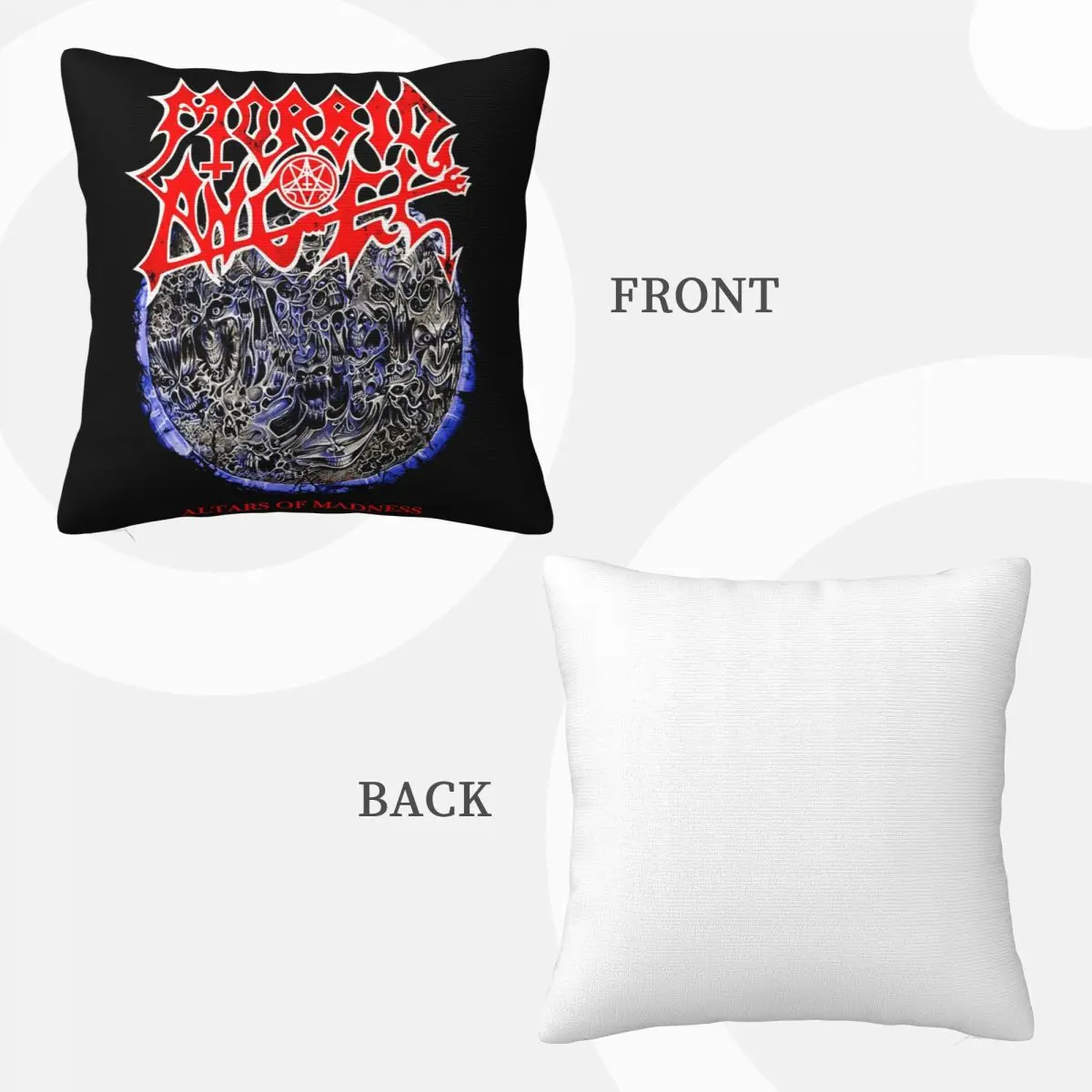 كيس وسادة مخصص من Morbid Angel Death Metal Band Slim Fit للرجال باللون الأسود والأبيض مقاس S 4Xl