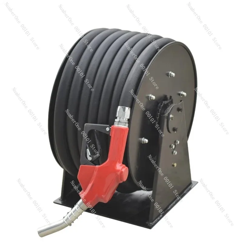 Heavy Duty Auto Rewind 304 Stainless Steel Hose Reel 15m with Nozzle Limiting Retraction Fuel Water Air