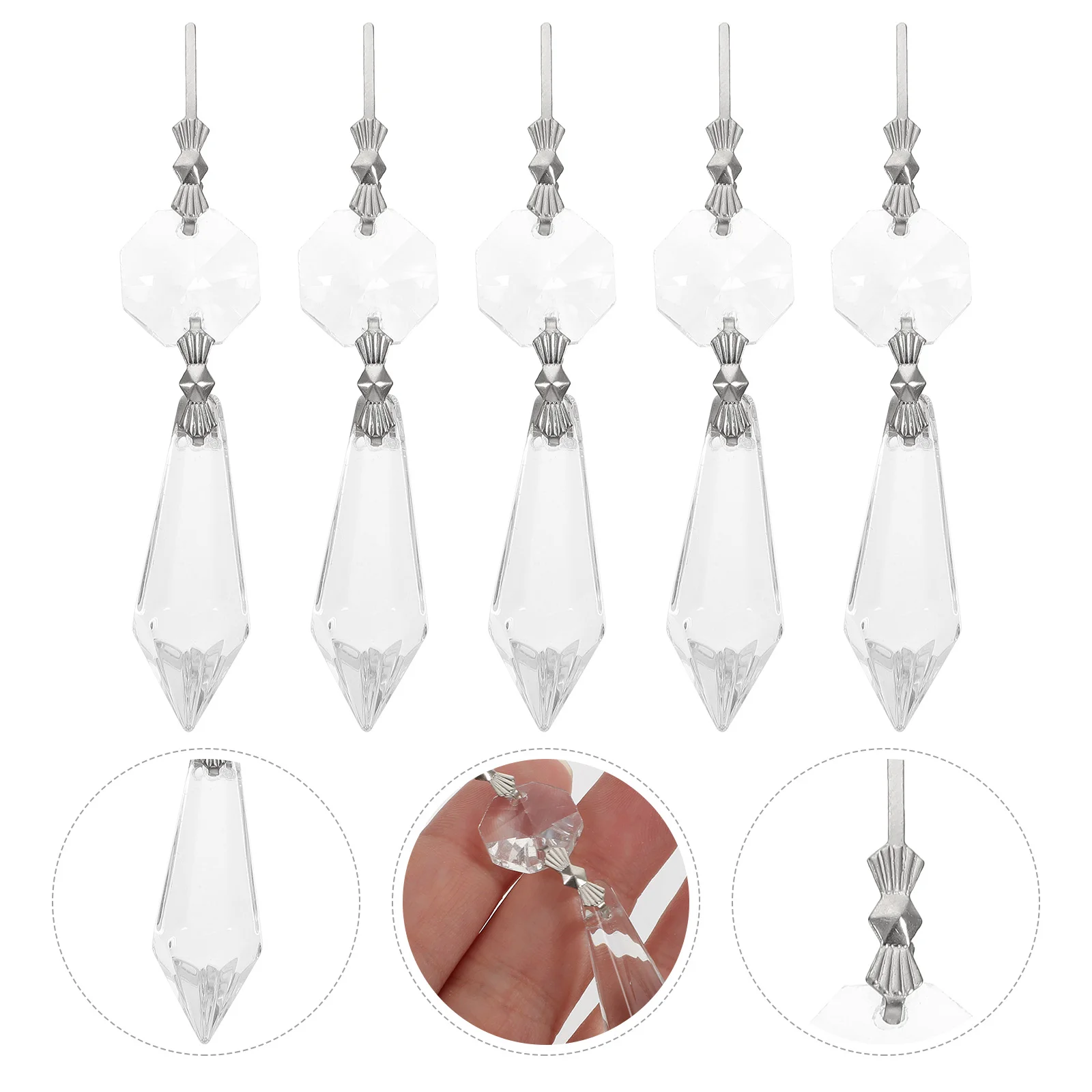 

20 Pcs Chandelier Parts Hanging Crystals Prism Ornament Component Pendant Decor