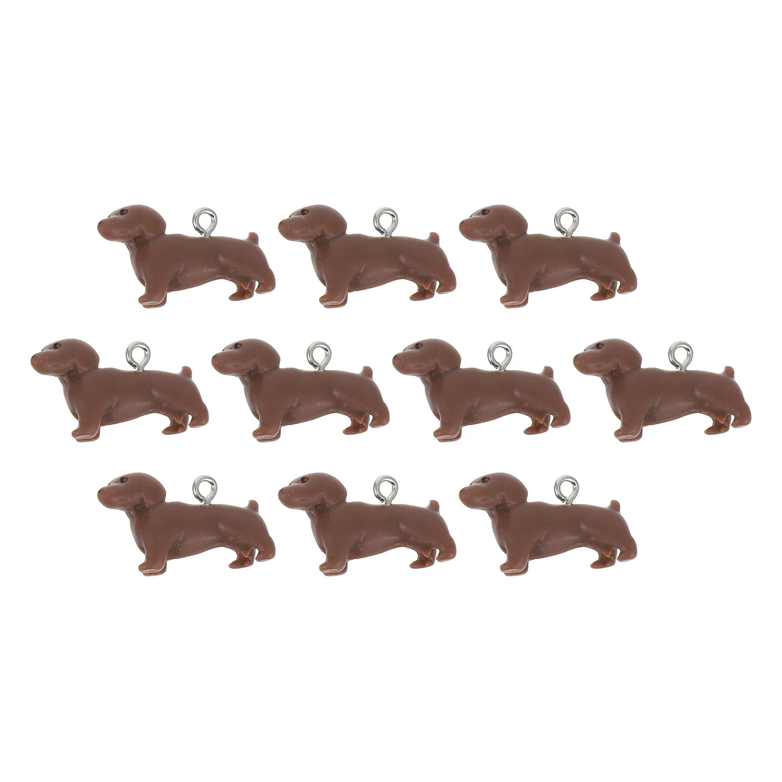 10 piezas de dijes con forma de perro teckel de resina, ideales para la creación de joyas, collares, pulseras y pendientes.