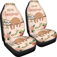 You Are Awesome Quote Sloth Print Universal Front Seat Cover Durable Bucket Seat Cover Set of 2 for Car SUV Sedan Wagon Van