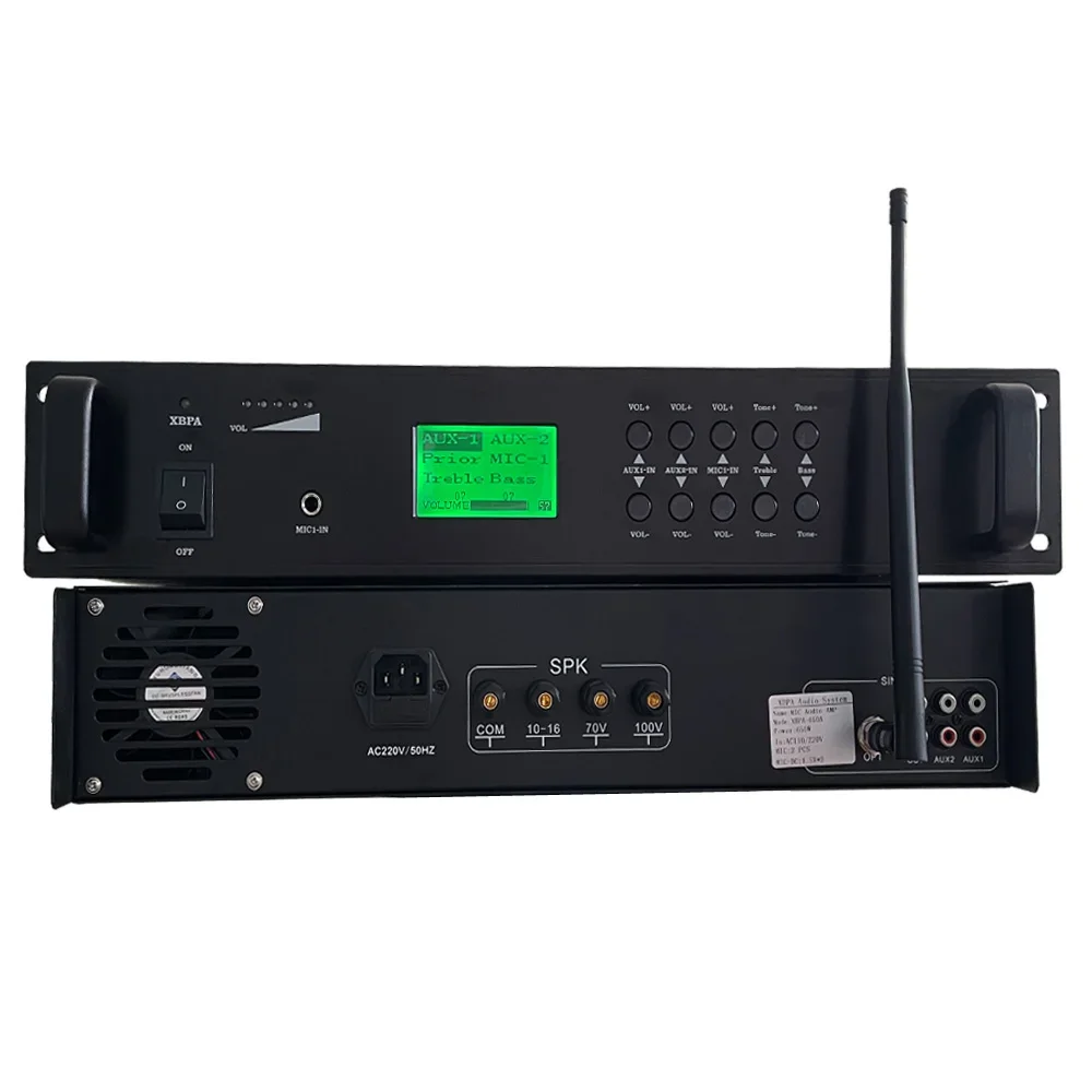 System Power Amplifier 1000W With Network Audio Input And UHF Long Distance Wireless Microphone