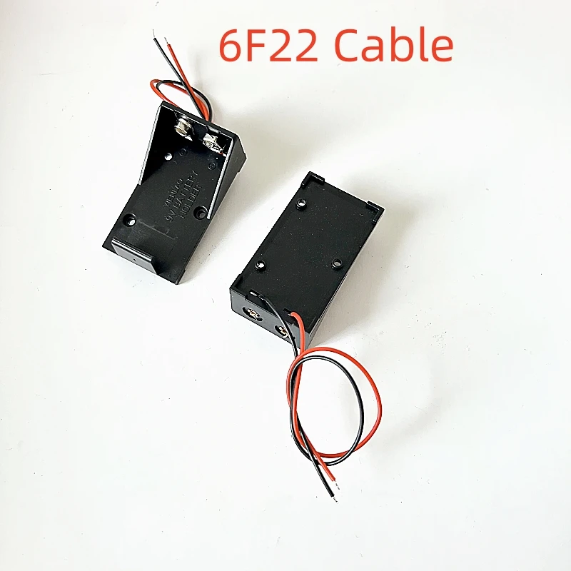 2PCS 9V Pin Battery Holder Storage Box with Wires Lead 9 Volt Battery Case Box ON/OFF Switch Cover Case For 6F22 PP3