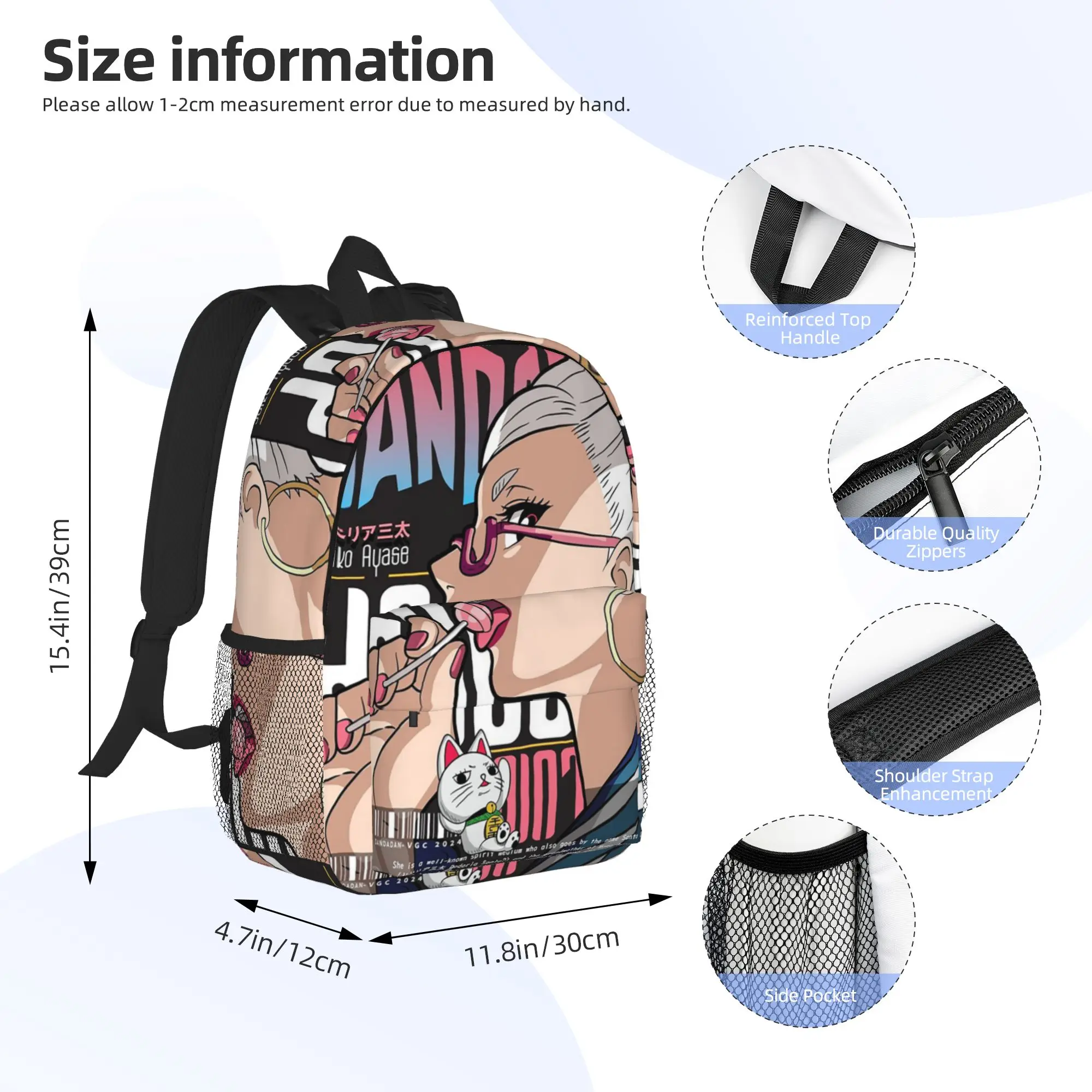 Seiko Ayase Dandadan Anime Backpack Hot Sale Daypack Large Capacity Boys Girls BookBag Shoulder Bags for Men Women School Bag