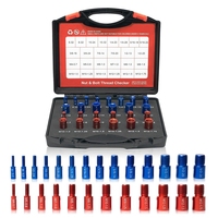 Nut And Bolt Thread Checker (Red & Blue) Nut And Bolt Size Gauge- 14 Inch & 12 Metric Assembled Thread Gauge Accessories