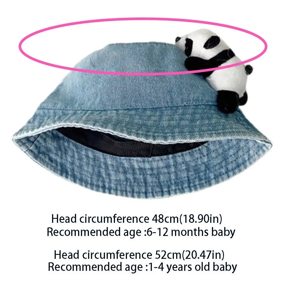 Chapeau pare-soleil pliable Panda pour enfants, Cowboy, Style coréen, chapeau de pêcheur pour bébé, Protection solaire, chapeau de bassin de couleur unie pour garçons/filles