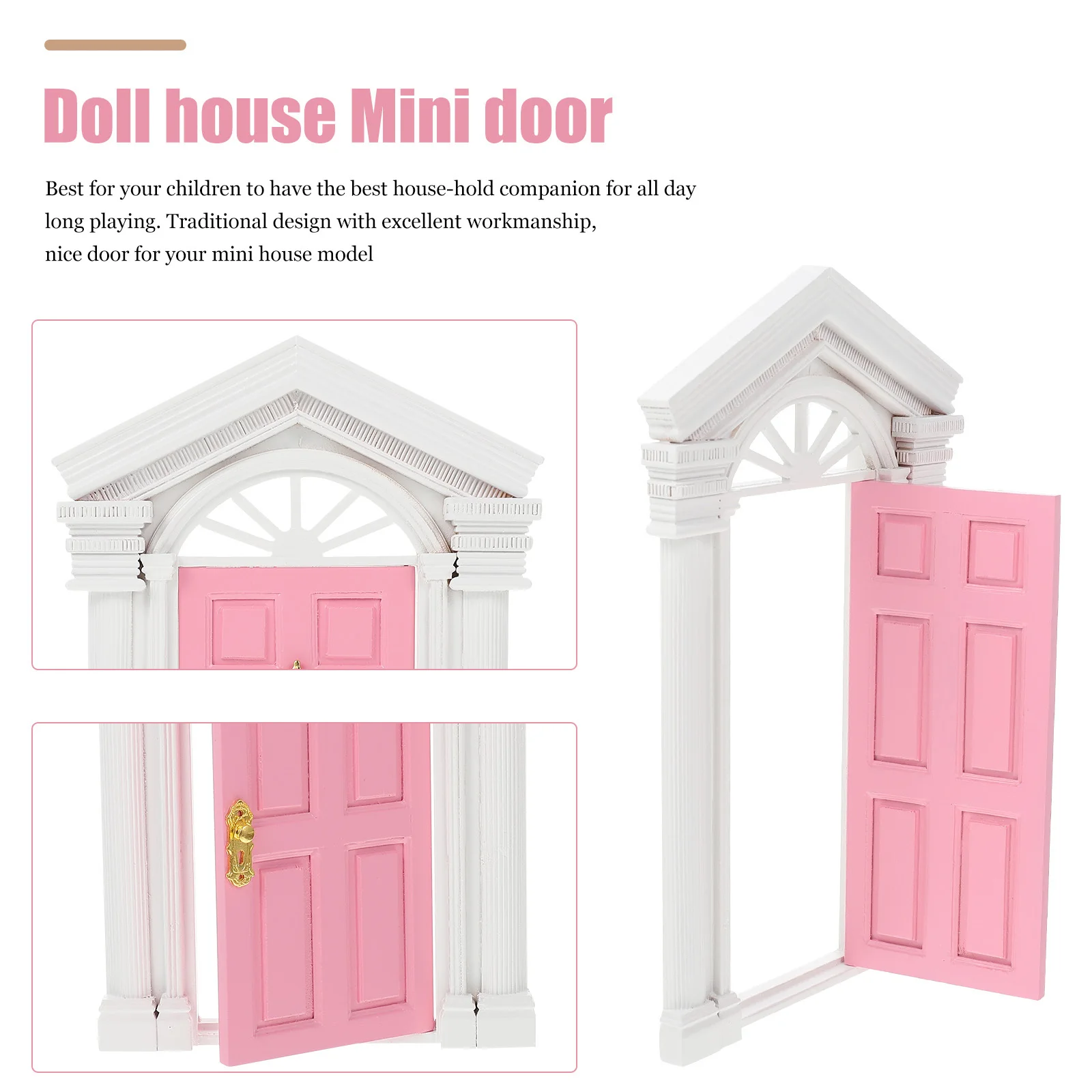 

1 шт., мини-дверь для дома, 6 сеток, деревянная открытая дверь ручной работы для миниатюрного декора сада и аксессуаров для самостоятельного изготовления