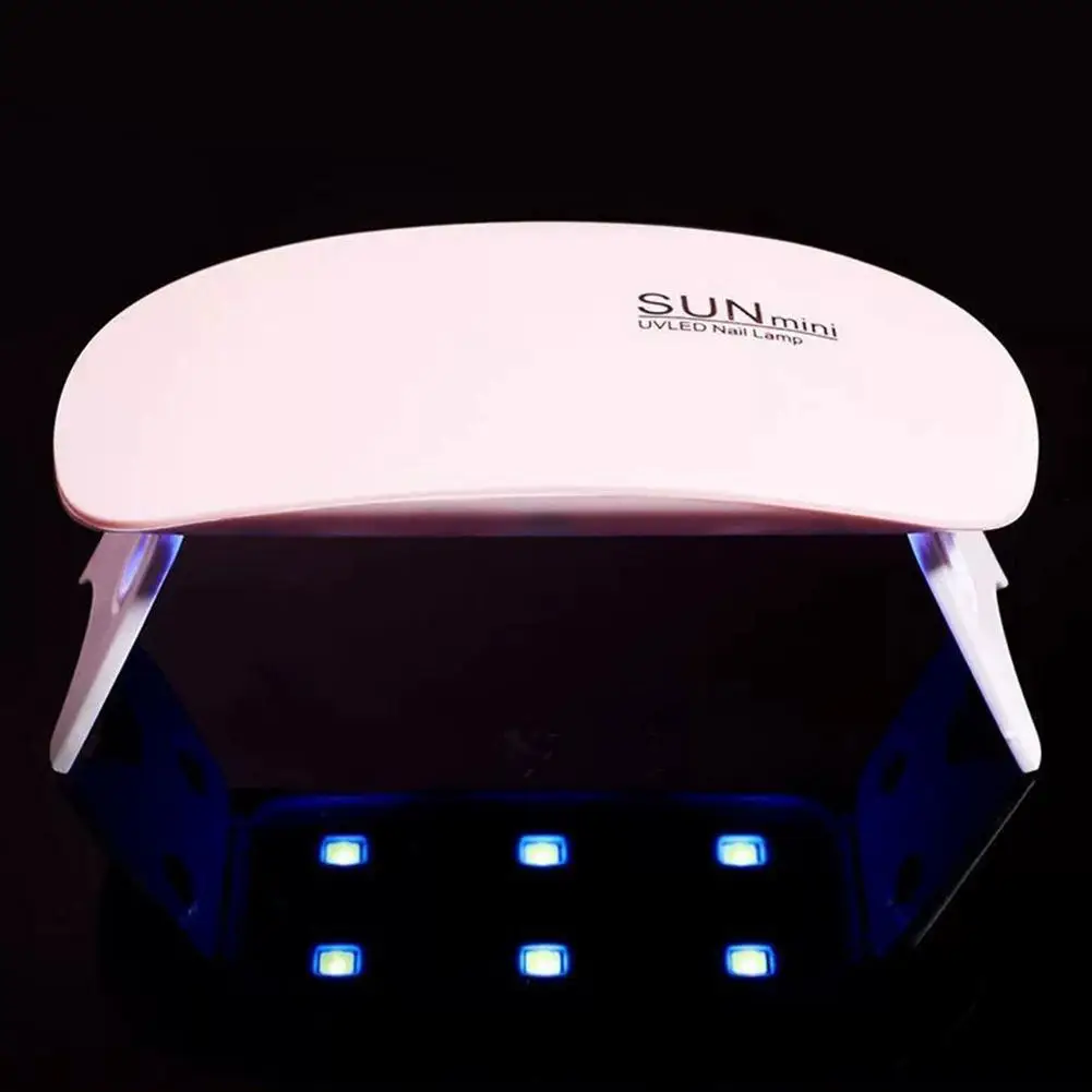 High-end 6W Mini Nail Dryer Machine Portable 6 LED UV Manicure Lamp Home Use Nail Lamp For Drying Polish Varnish With USB Cable