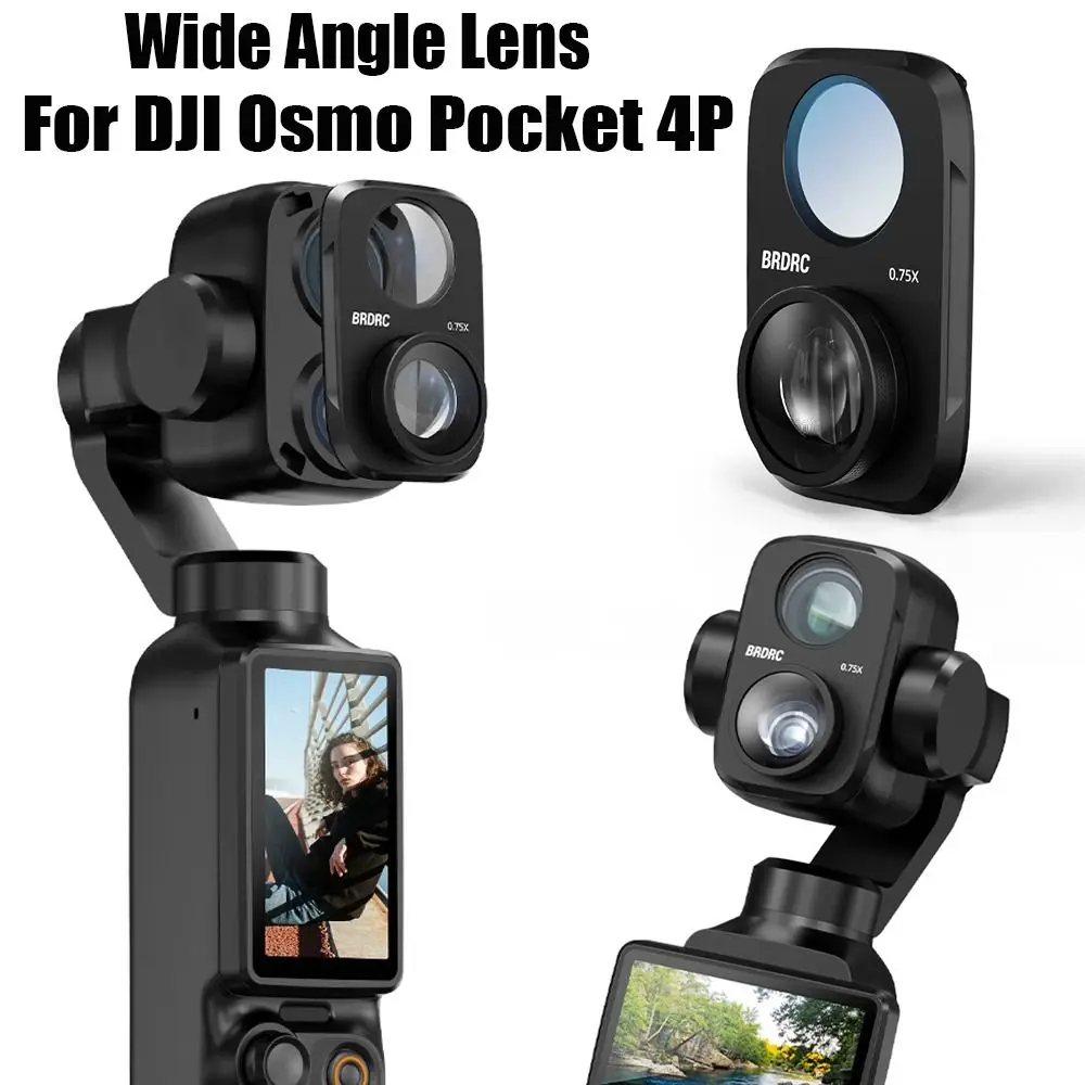 Optical Glass Wide-angle Lens FOV to 115° HD Wide Angle Filter Quick-Release Anti Scratch for DJI Osmo Pocket 4P