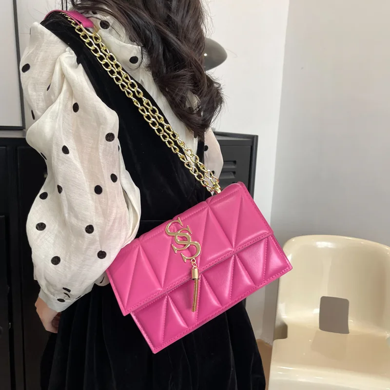 Women Small Bag Double S Letter Chain Shoulder Square Crossbody PU Leatehr Mini Fashion Luxury Designer Bag