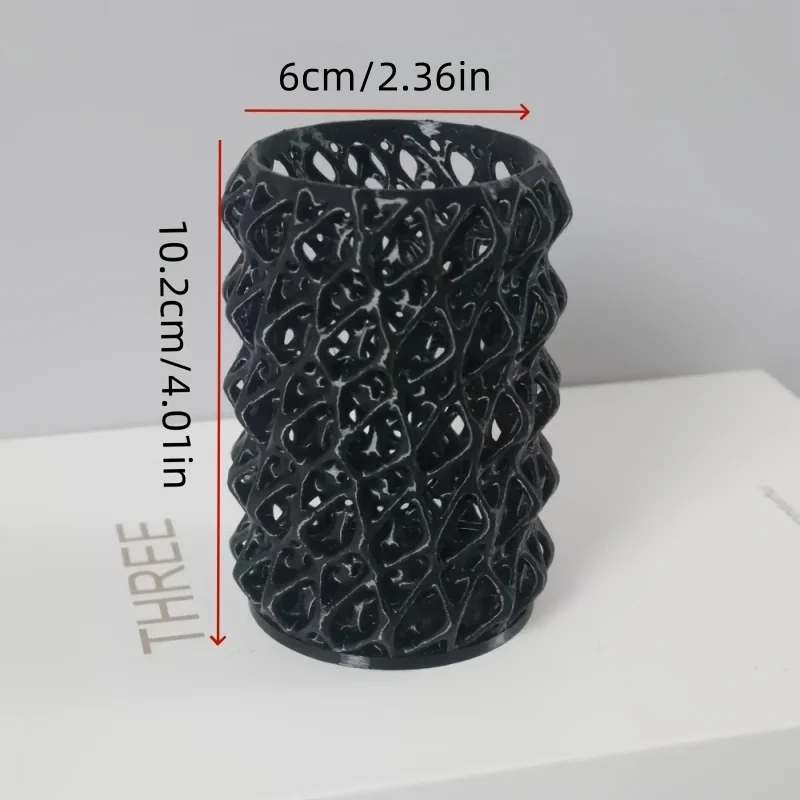 Hollow Irregular Mesh Pen Holder, Modern Wavy Cutout Desk Pencil Cup, Decorative Hollow Out Stationery Organizer for Office Home