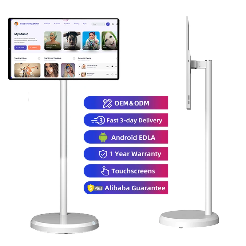 OFD  21.5 Inch Android Smart Screen Portable Tv With Battery Mobile Moveable Monitor Touch Screen Interactive Lcd Display