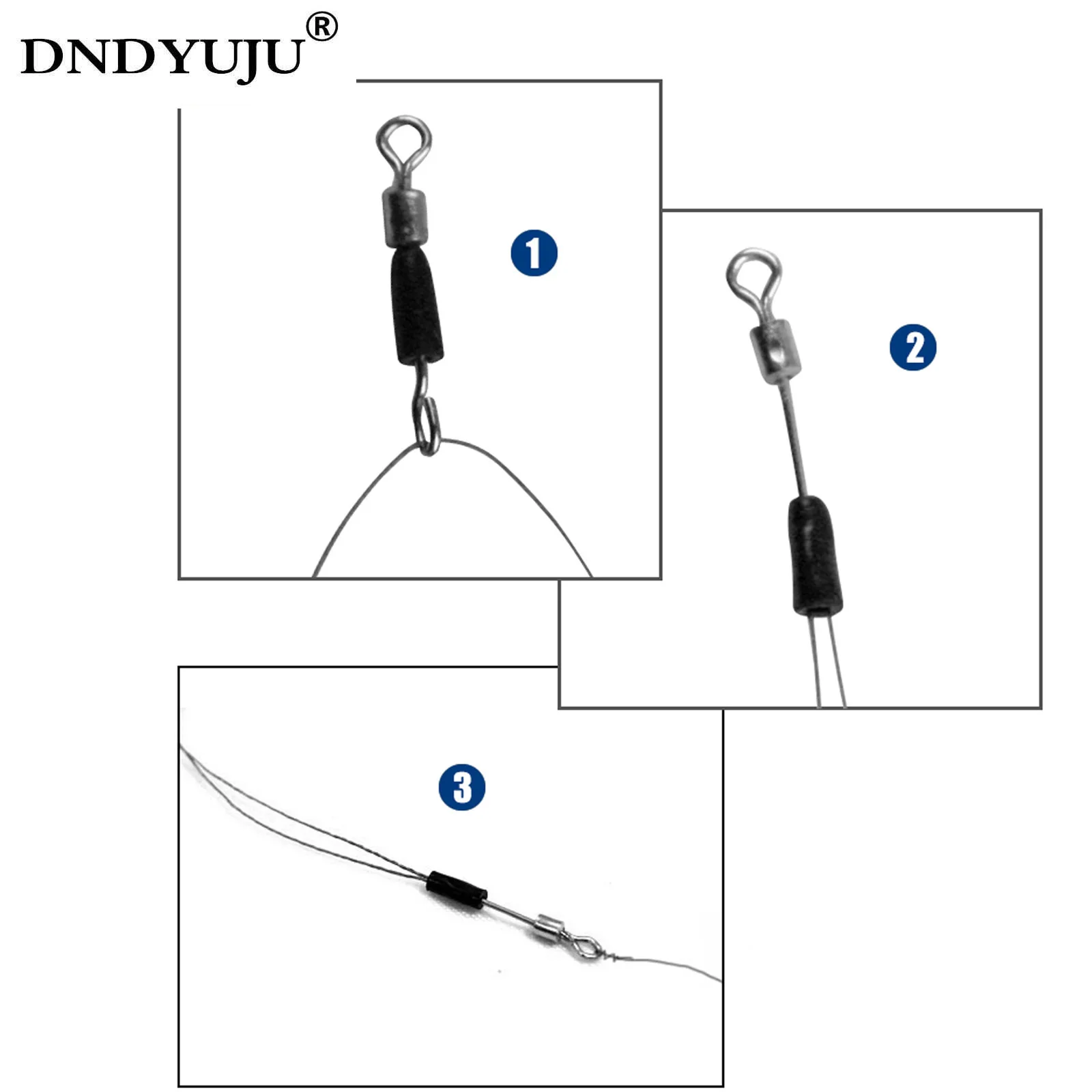 DNDYUJU 100PCS Fishing Bearing Swivels Ball Bearing Swivel Solid Rings Fishing Connector Ocean Boat Quick Fast Link Connector