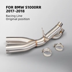 For BMW S1000RR S1000R 2017-2018 Racing line exhaust original position mid pipe link pipe