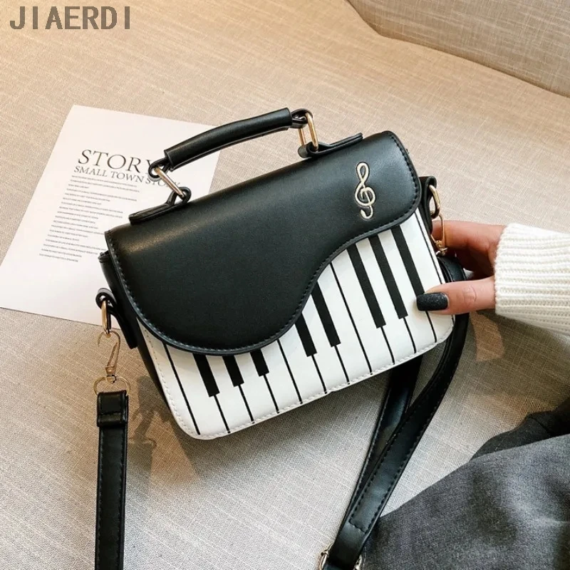 

JIAERDI Piano Design Shoulder Bag Women Harajuku PU Leather Messenger Bag Handbag Fashion Corssbody Bag Pocket Coin Purse Female