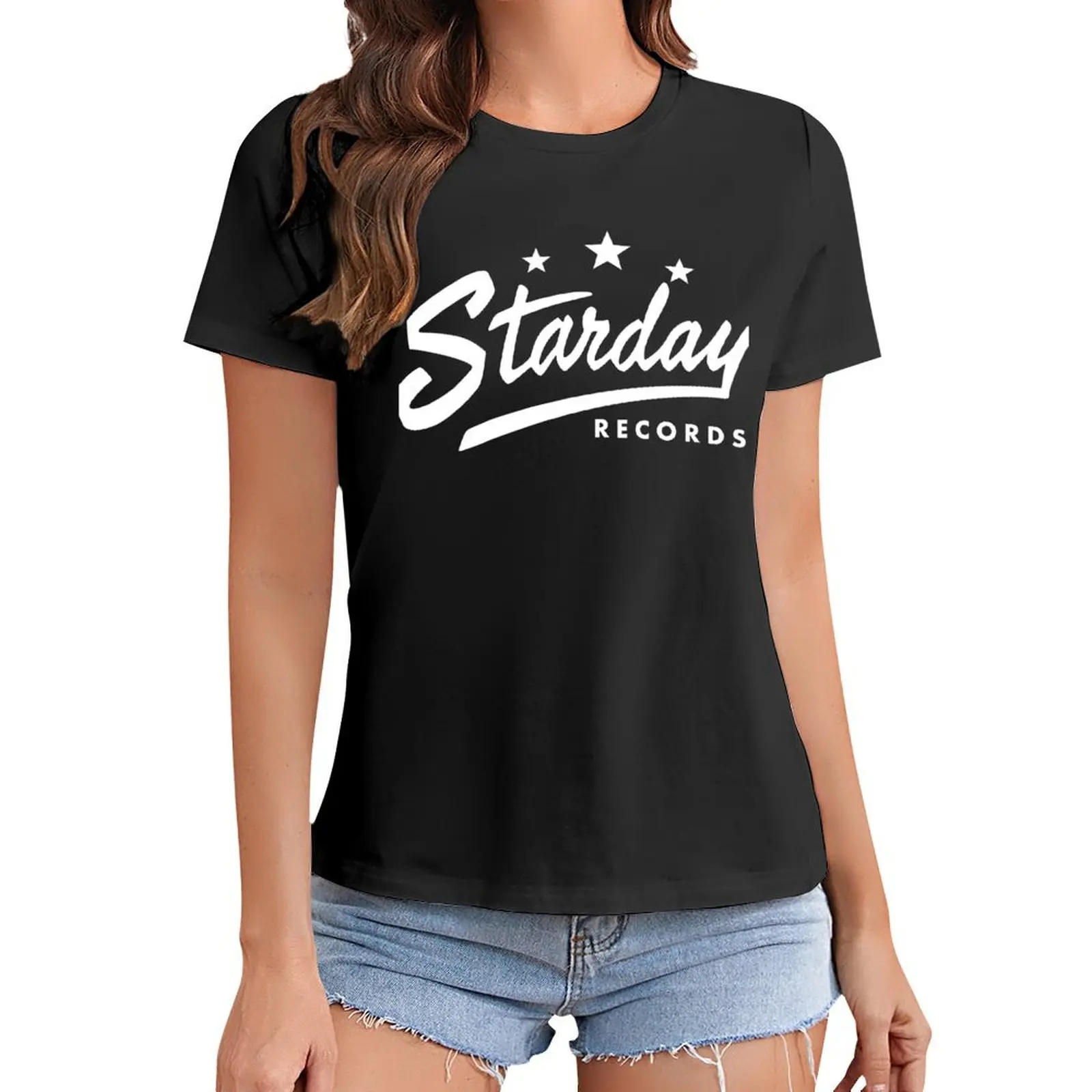 

Happy Starday T-Shirt plus sizes blacks t-shirt dress for Women sexy