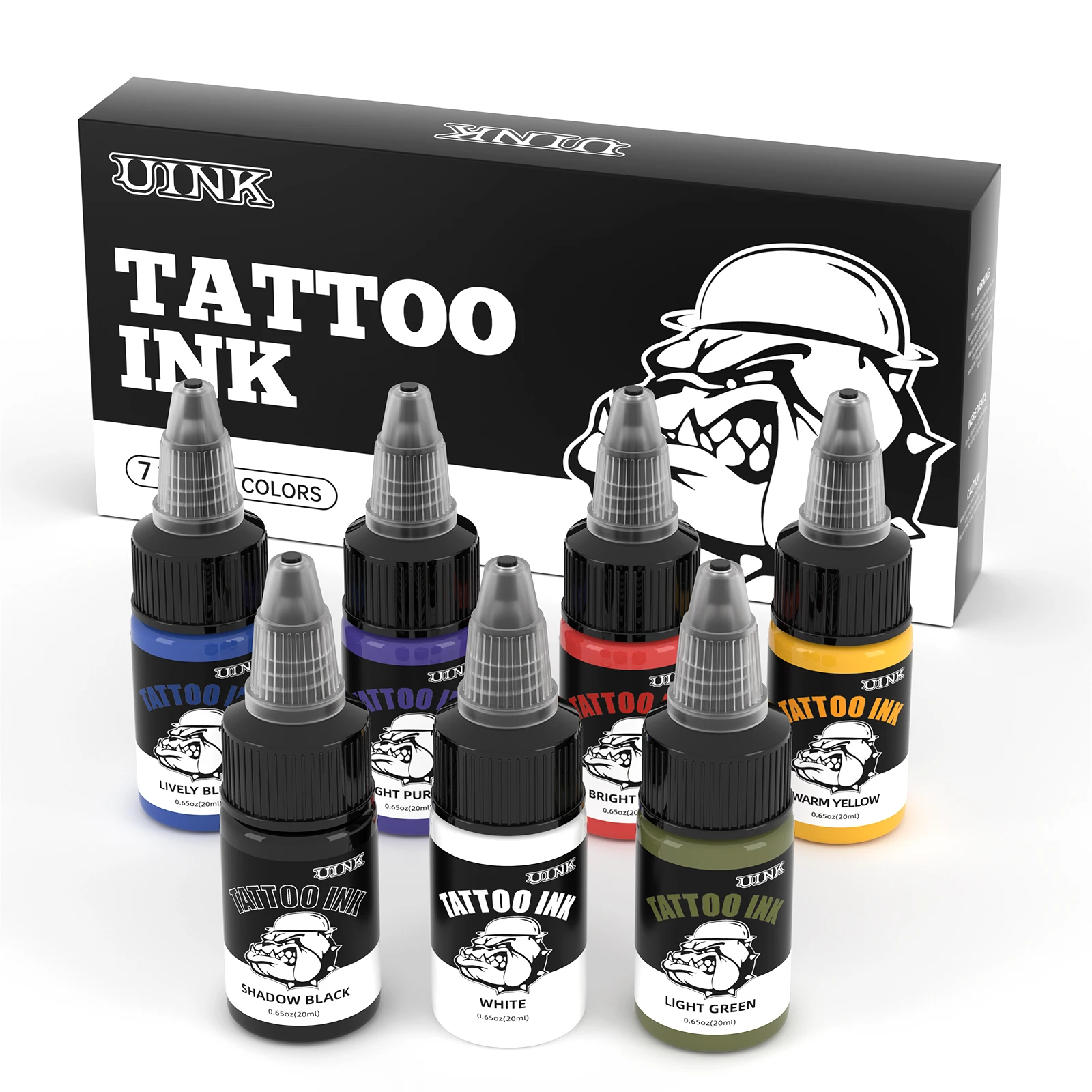 

UINK 7 цветов, 20 мл, высококачественная перманентная тату-краска для боди-арта, принадлежности для татуировок, аксессуары для тату