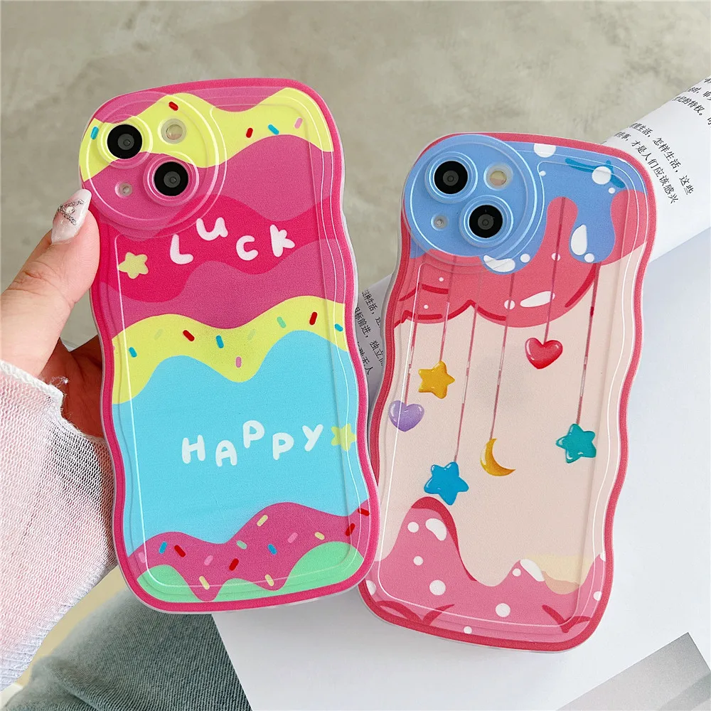 Luxury Jewelry Butterfly Wavy Edge Case For Samsung A54 A34 A14 A24 A04 A04S A53 A33 A73 A23 A52S A32 A72 A51 Soft Silicon Cover